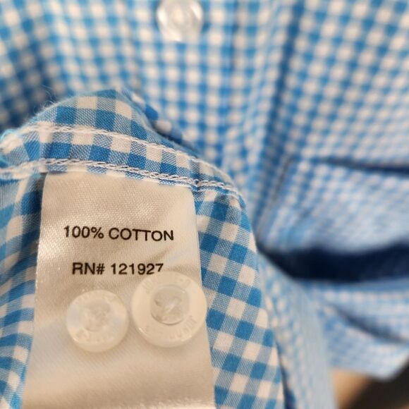 johnnie-O Long Sleeve Gingham Print Embroidered Logo Button Down Shirt 16 - Picture 6 of 6